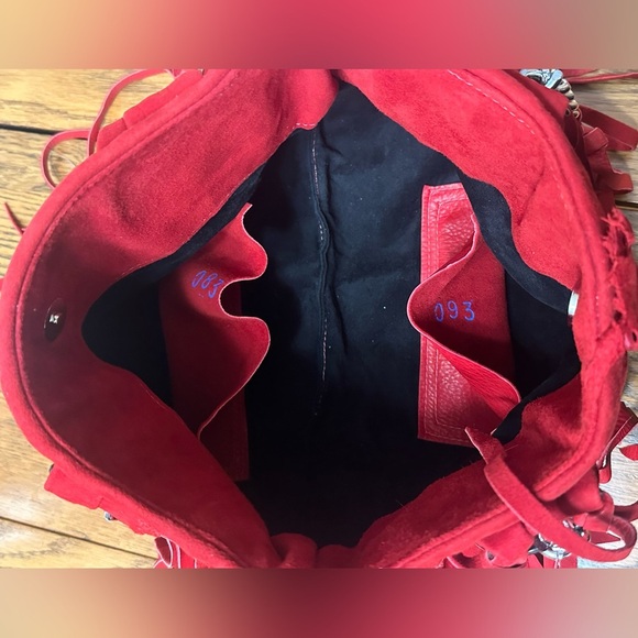 Julie Ewing Design red distressed leather purse cowboy medallion rodeo cowgirl - Picture 13 of 14